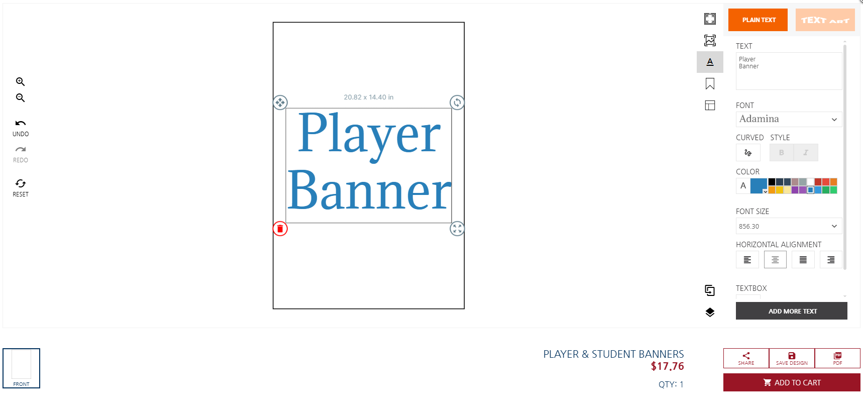 Adding Text customization Order a Player Banner - Adding Text customization